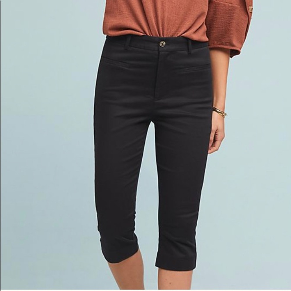 NWT Anthropologie black pedal pusher pants sz 10